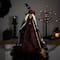Victorian Style Witch with Broom Halloween Figure - 18"